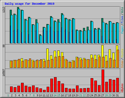 Daily usage for December 2019