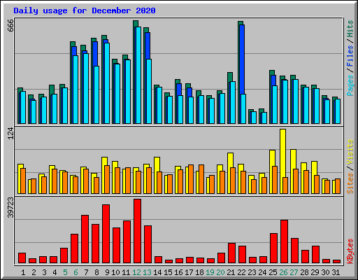 Daily usage for December 2020