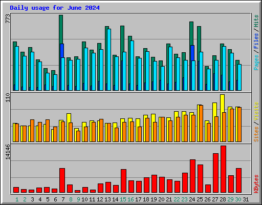 Daily usage for June 2024