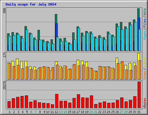 Daily usage for July 2024