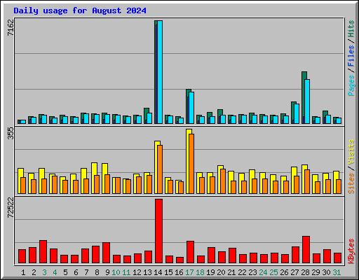 Daily usage for August 2024