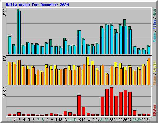 Daily usage for December 2024