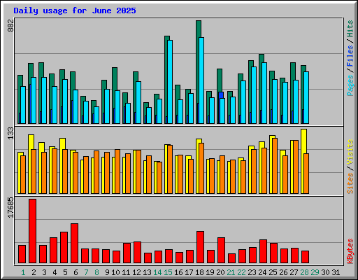 Daily usage for June 2025