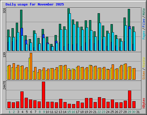 Daily usage for November 2025