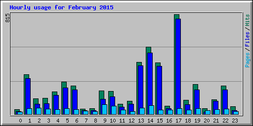 Hourly usage for February 2015
