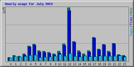 Hourly usage for July 2015