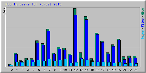 Hourly usage for August 2015