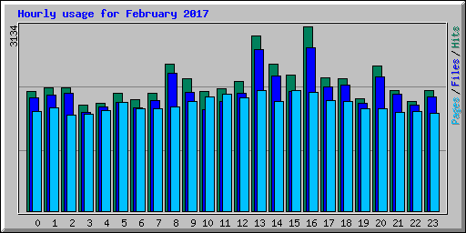 Hourly usage for February 2017
