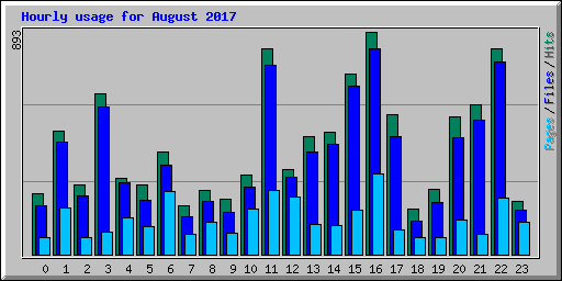 Hourly usage for August 2017