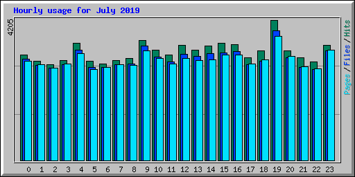 Hourly usage for July 2019
