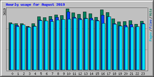 Hourly usage for August 2019