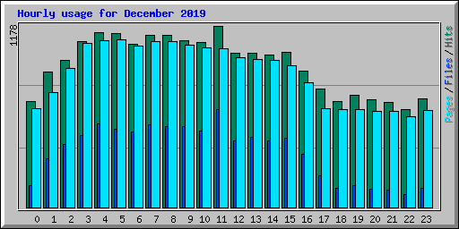 Hourly usage for December 2019