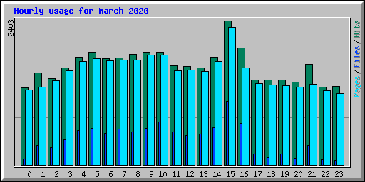 Hourly usage for March 2020