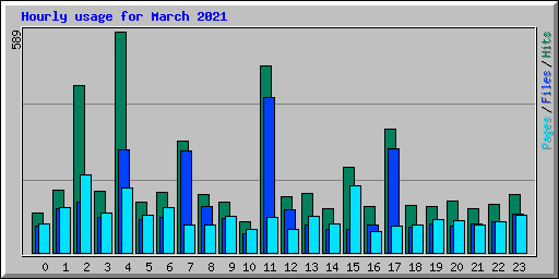 Hourly usage for March 2021