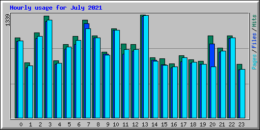 Hourly usage for July 2021